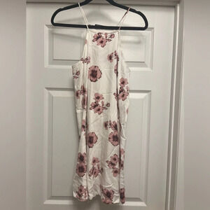 Brandy Melville Jada Pink Floral Mini Slip Dress Halter Boho Women's One Size